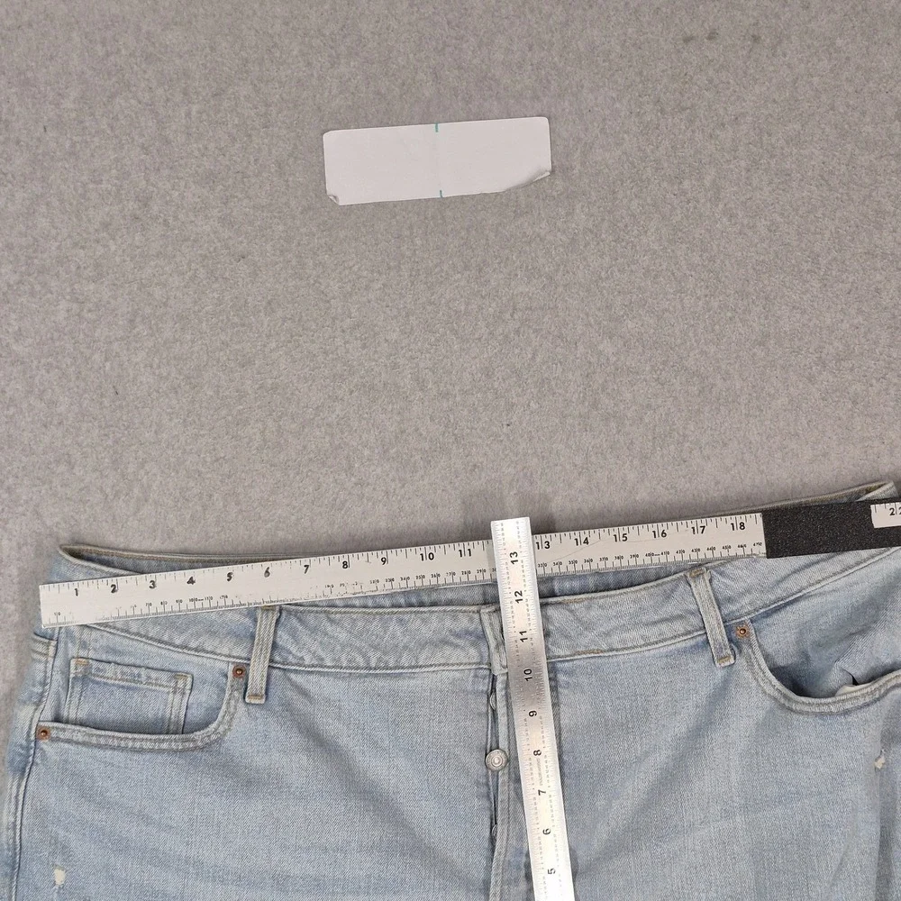 Old Navy Women Shorts 24 Light Blue Denim High-Rise OG Straight Distressed NWT